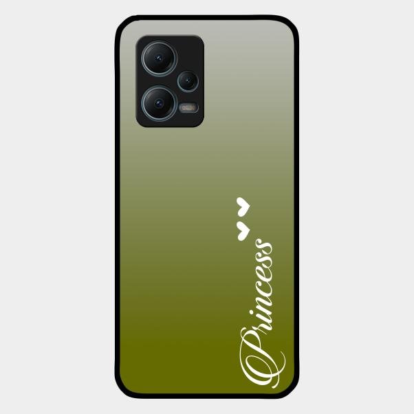 Customize Name Gradient Glass Case Cover Mint Green For Redmi Note 12 5G