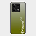 Customize Name Gradient Glass Case Cover Mint Green For Redmi Note 13 5G
