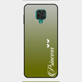 Customize Name Gradient Glass Case Cover Mint Green For Redmi Note 9 Pro Max