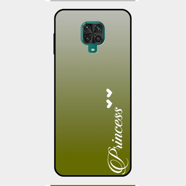 Customize Name Gradient Glass Case Cover Mint Green For Redmi Note 9 Pro