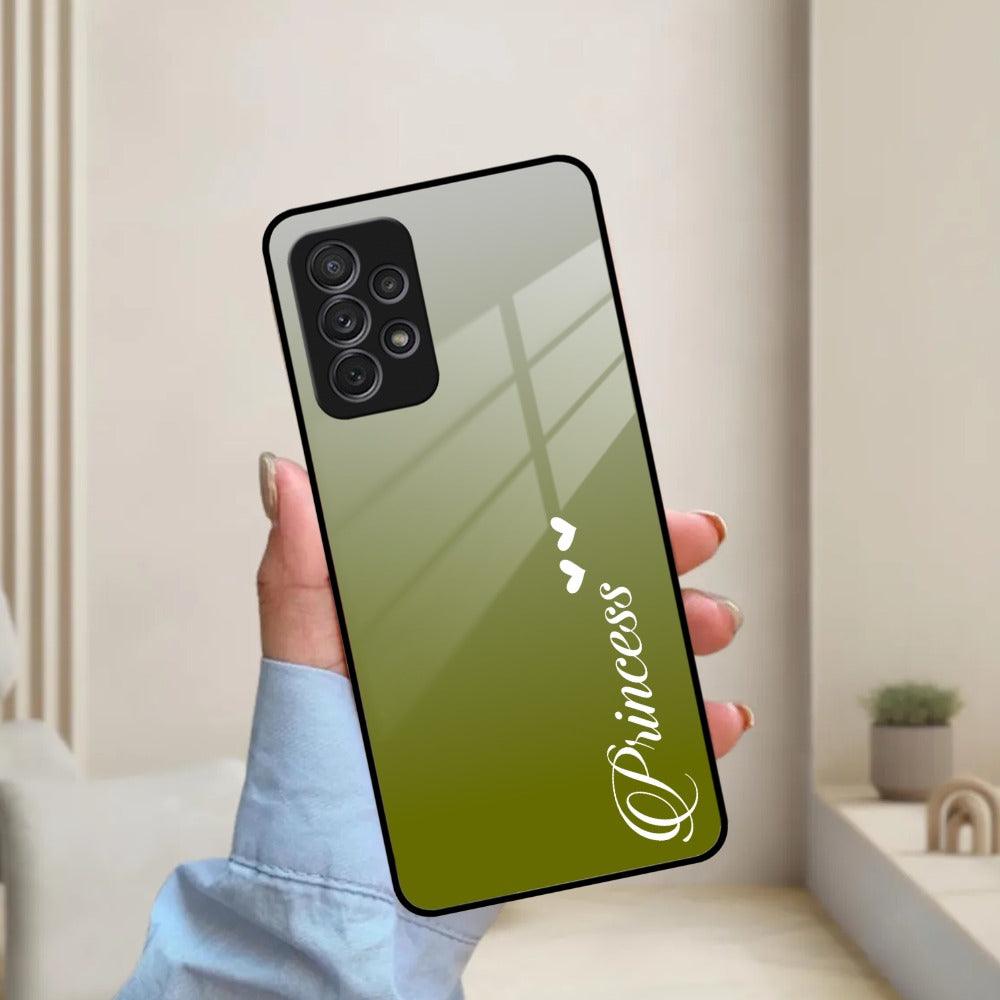 Customize Name Gradient Glass Case Cover Mint Green For Samsung