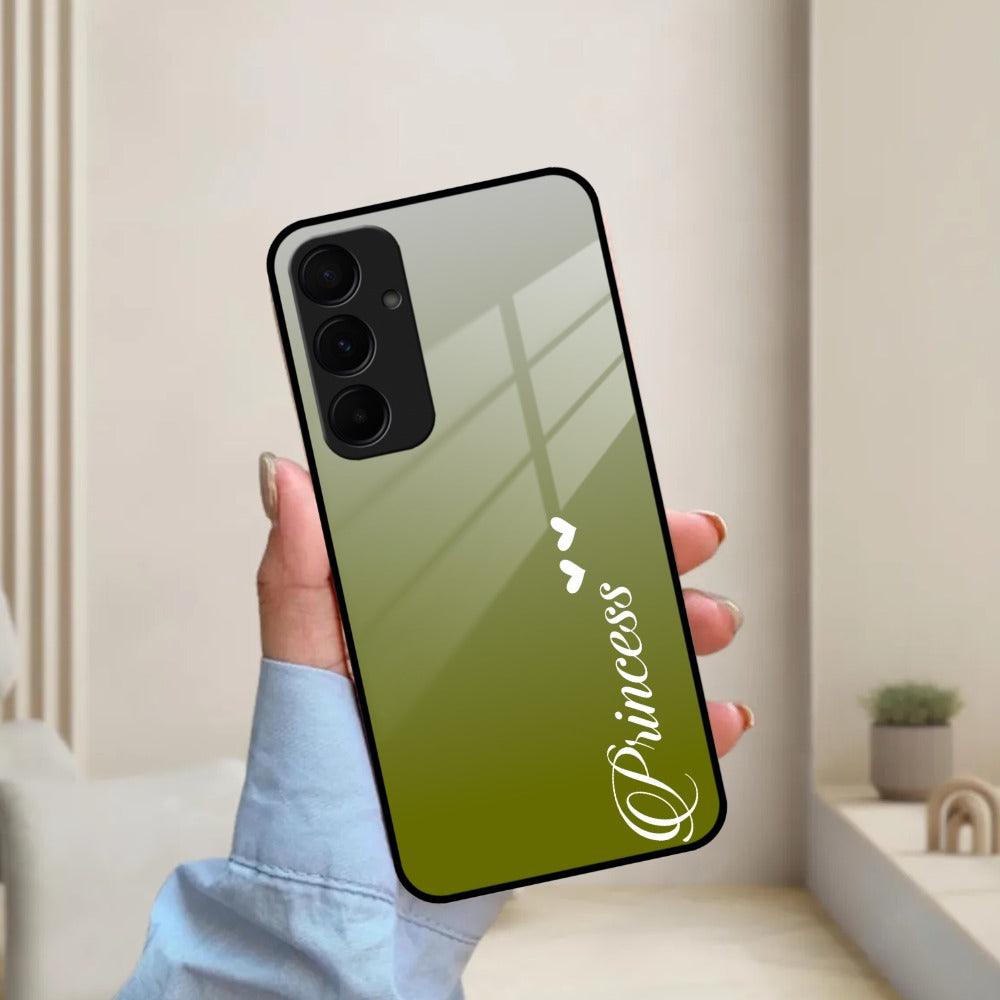 Customize Name Gradient Glass Case Cover Mint Green For Samsung