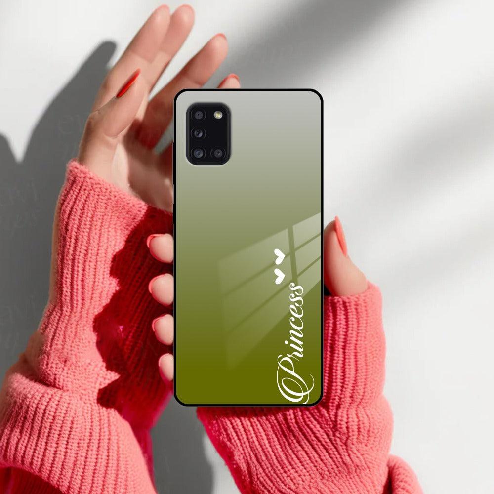 Customize Name Gradient Glass Case Cover Mint Green For Samsung