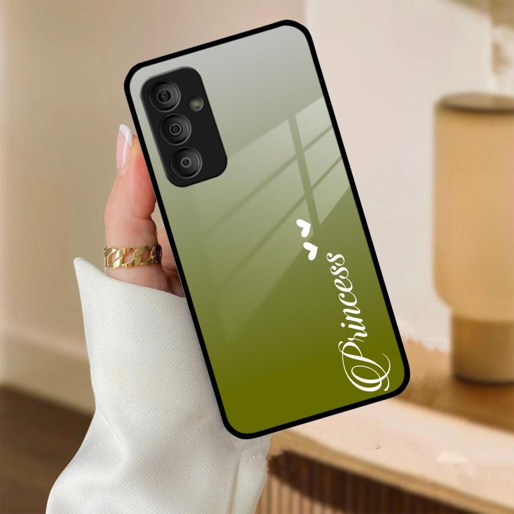 Customize Name Gradient Glass Case Cover Mint Green For Samsung