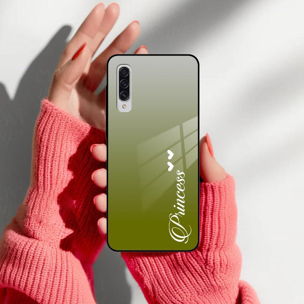 Customize Name Gradient Glass Case Cover Mint Green For Samsung