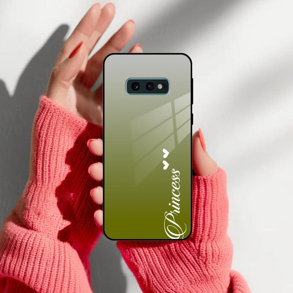 Customize Name Gradient Glass Case Cover Mint Green For Samsung