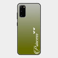 Customize Name Gradient Glass Case Cover Mint Green For Samsung Galaxy S20