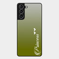 Customize Name Gradient Glass Case Cover Mint Green For Samsung Galaxy S21 Plus