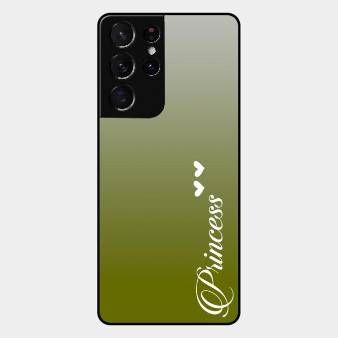 Customize Name Gradient Glass Case Cover Mint Green For Samsung Galaxy S21 Ultra