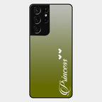 Customize Name Gradient Glass Case Cover Mint Green For Samsung Galaxy S21 Ultra