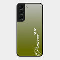 Customize Name Gradient Glass Case Cover Mint Green For Samsung Galaxy S22 5G