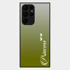 Customize Name Gradient Glass Case Cover Mint Green For Samsung Galaxy S22 Ultra 5G
