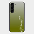Customize Name Gradient Glass Case Cover Mint Green For Samsung Galaxy S23 5G