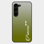 Customize Name Gradient Glass Case Cover Mint Green For Samsung Galaxy S23 Plus 5G