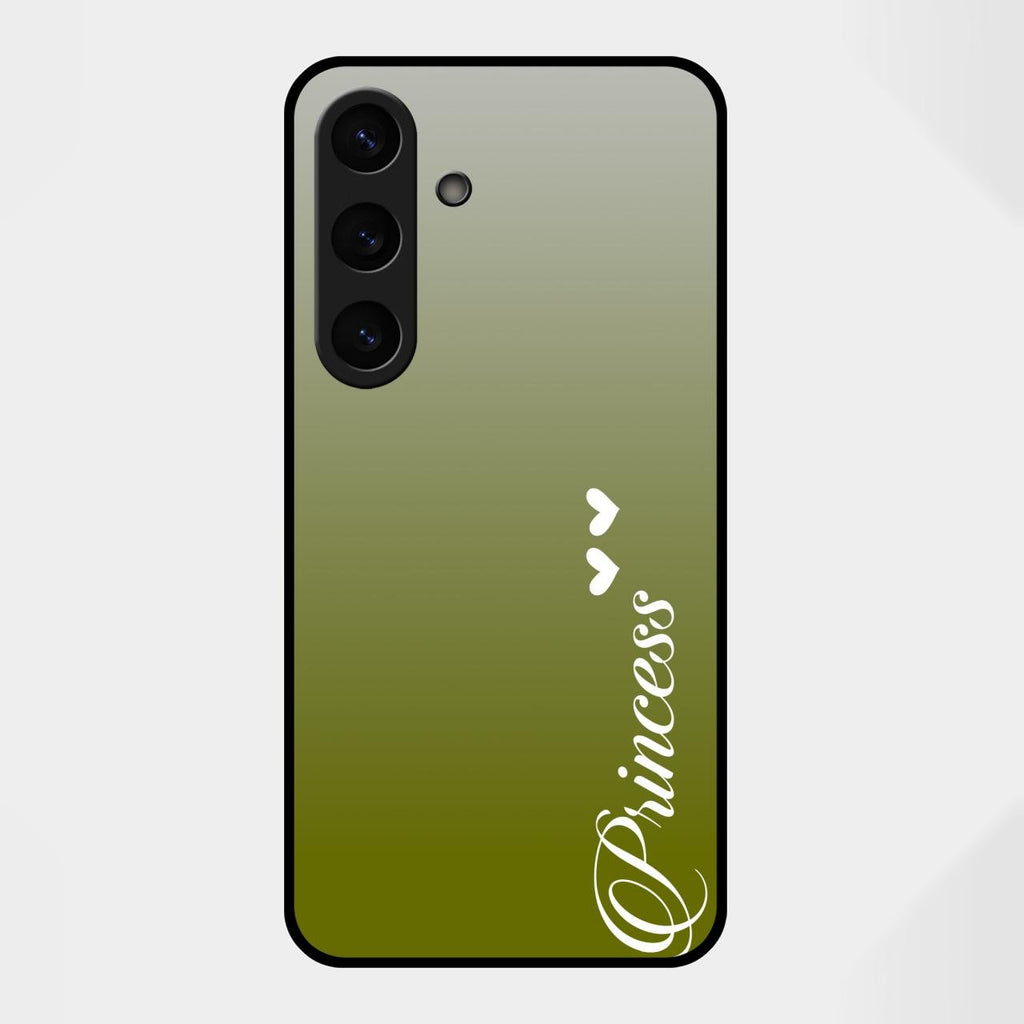 Customize Name Gradient Glass Case Cover Mint Green For Samsung Galaxy S25 FE 5G