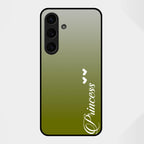 Customize Name Gradient Glass Case Cover Mint Green For Samsung Galaxy S25 FE 5G