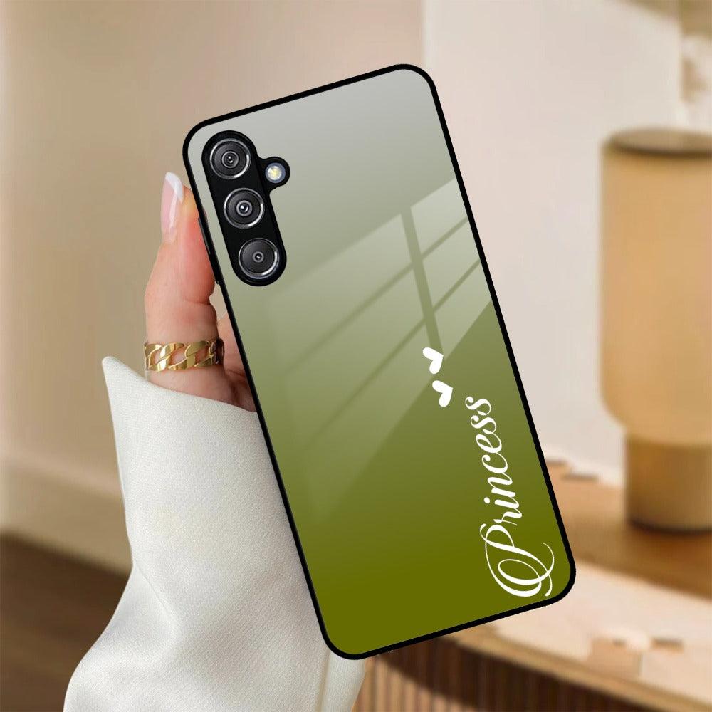 Customize Name Gradient Glass Case Cover Mint Green For Samsung