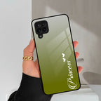 Customize Name Gradient Glass Case Cover Mint Green For Samsung Galaxy M42 5G