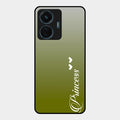 Customize Name Gradient Glass Case Cover Mint Green For Vivo T1 44W 4G