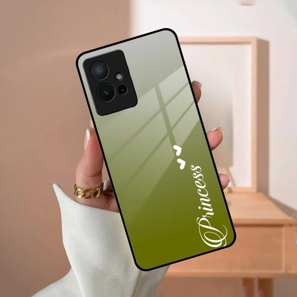 Customize Name Gradient Glass Case Cover Mint Green For Vivo - ShopOnCliQ