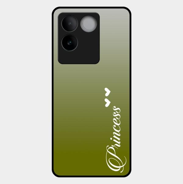 Customize Name Gradient Glass Case Cover Mint Green For Vivo T2 Pro 5G