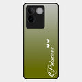 Customize Name Gradient Glass Case Cover Mint Green For Vivo T2 Pro 5G