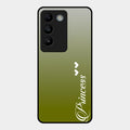 Customize Name Gradient Glass Case Cover Mint Green For Vivo T3 5G