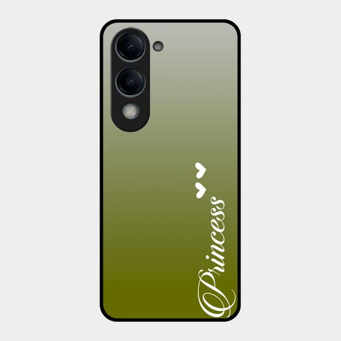 Customize Name Gradient Glass Case Cover Mint Green For Vivo T4 Lite 5G