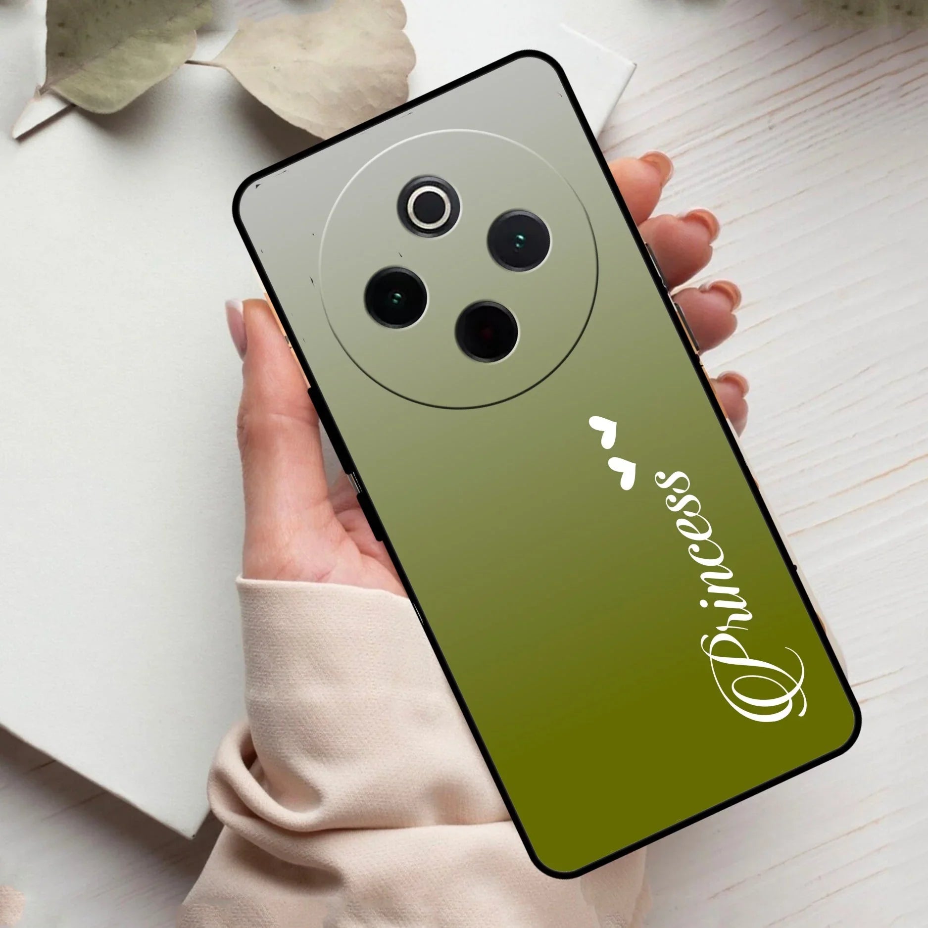 Customize Name Gradient Glass Case Cover Mint Green For Vivo - ShopOnCliQ