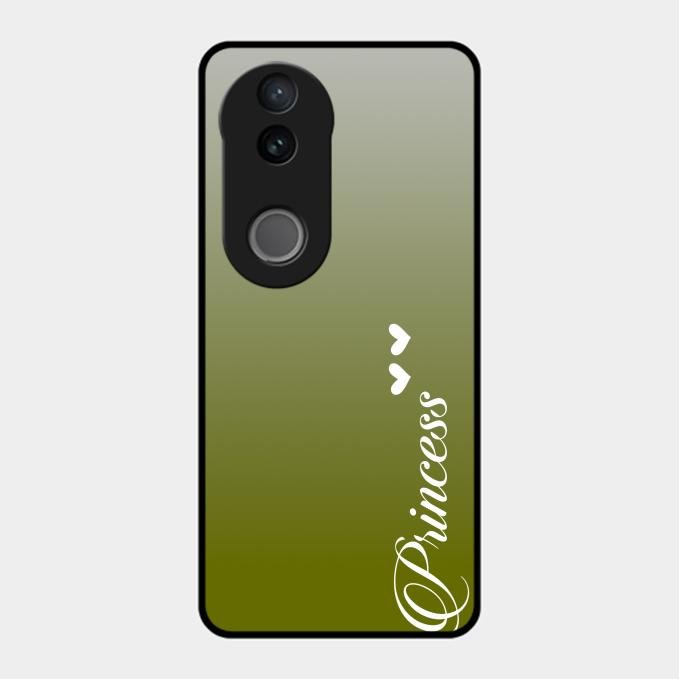 Customize Name Gradient Glass Case Cover Mint Green For Vivo T4R 5G