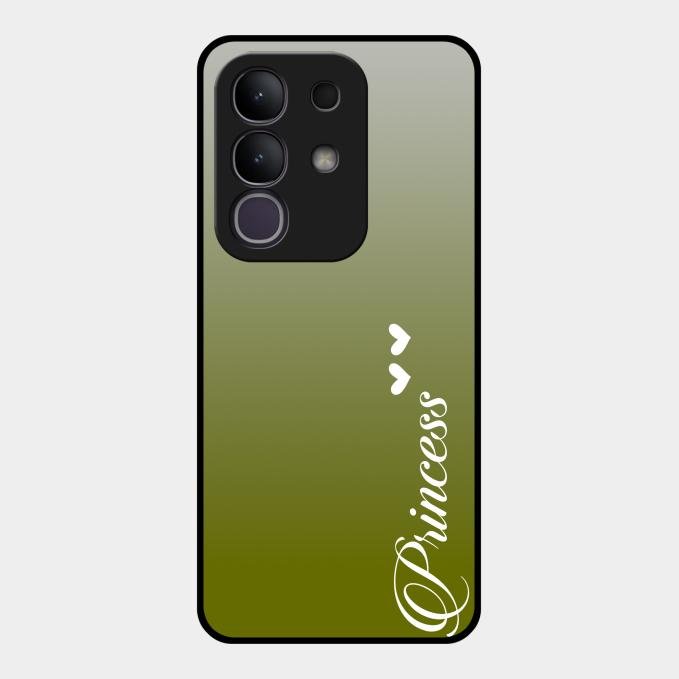 Customize Name Gradient Glass Case Cover Mint Green For Vivo T4X 5G