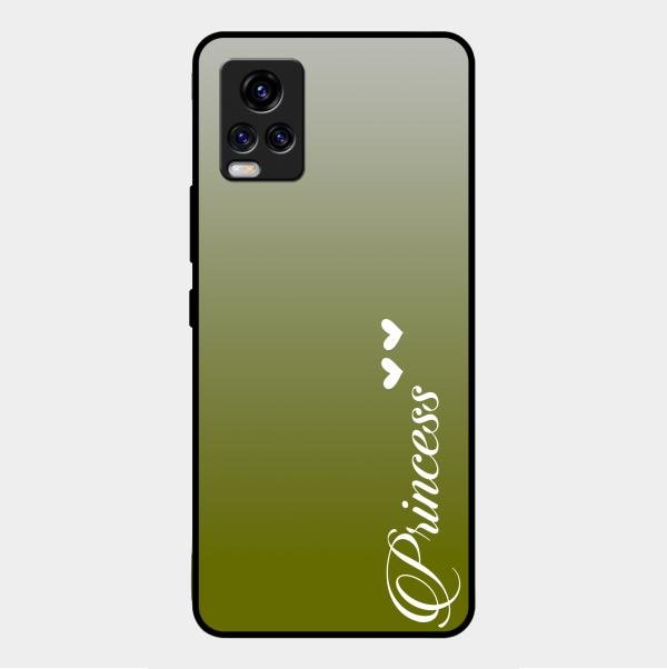 Customize Name Gradient Glass Case Cover Mint Green For Vivo V20 2021