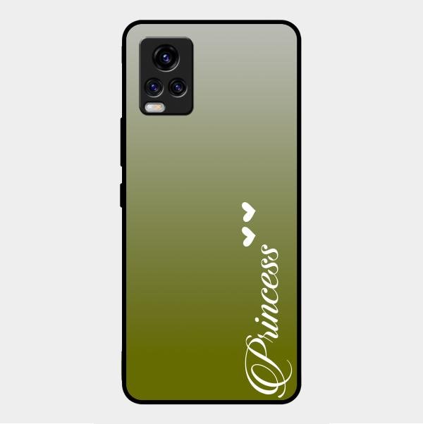 Customize Name Gradient Glass Case Cover Mint Green For Vivo V20 Pro 5G