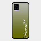 Customize Name Gradient Glass Case Cover Mint Green For Vivo V20