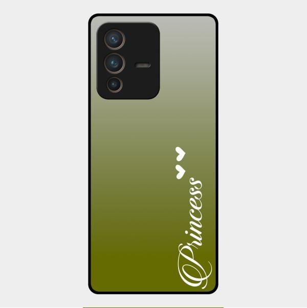 Customize Name Gradient Glass Case Cover Mint Green For Vivo V23 Pro 5G