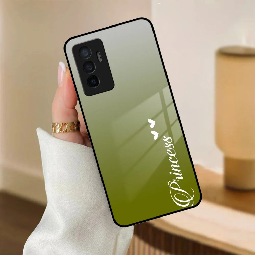 Customize Name Gradient Glass Case Cover Mint Green For Vivo - ShopOnCliQ
