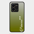 Customize Name Gradient Glass Case Cover Mint Green For Vivo V25 5G