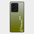 Customize Name Gradient Glass Case Cover Mint Green For Vivo V25 Pro 5G