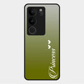 Customize Name Gradient Glass Case Cover Mint Green For Vivo V29 5G