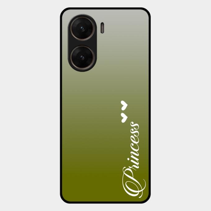 Customize Name Gradient Glass Case Cover Mint Green For Vivo V29E 5G