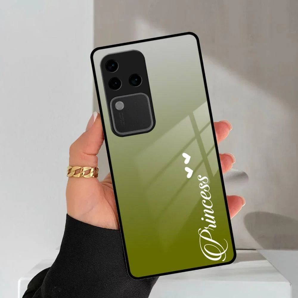 Customize Name Gradient Glass Case Cover Mint Green For Vivo - ShopOnCliQ