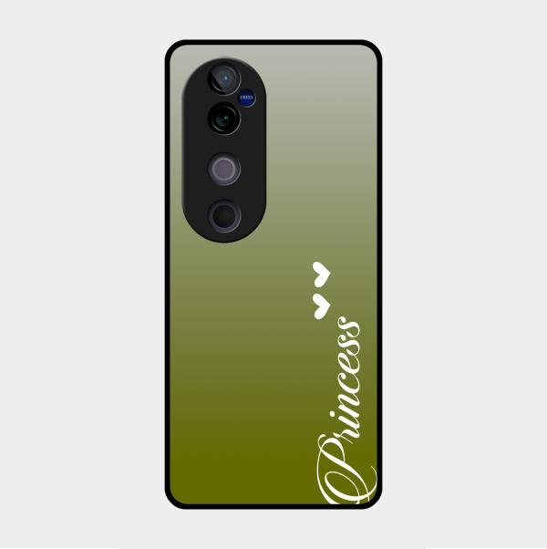 Customize Name Gradient Glass Case Cover Mint Green For Vivo V40 Pro 5G