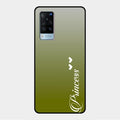 Customize Name Gradient Glass Case Cover Mint Green For Vivo X60 5G