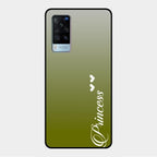 Customize Name Gradient Glass Case Cover Mint Green For Vivo X60 5G