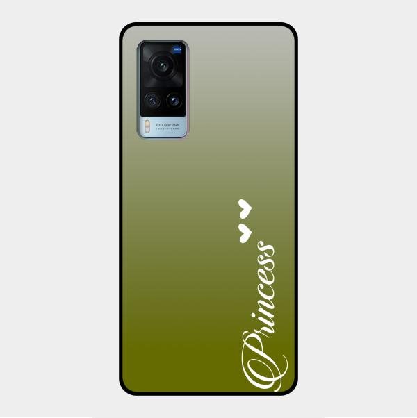 Customize Name Gradient Glass Case Cover Mint Green For Vivo X60 5G