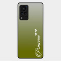 Customize Name Gradient Glass Case Cover Mint Green For Vivo X60 Pro 5G