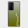 Customize Name Gradient Glass Case Cover Mint Green For Vivo X70 Pro 5G