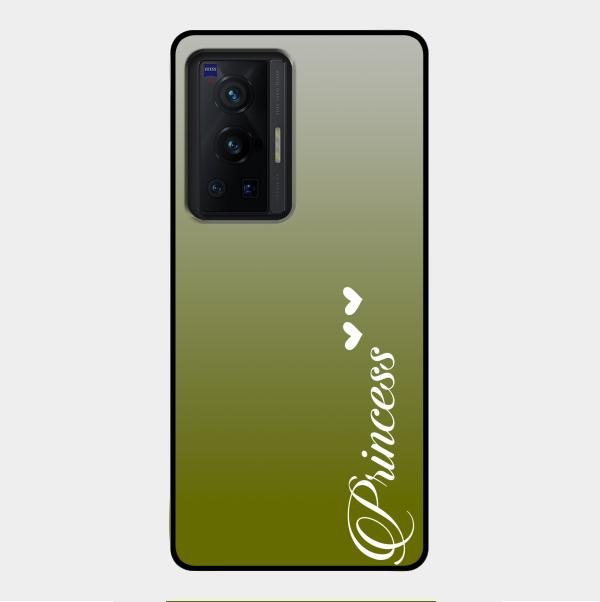 Customize Name Gradient Glass Case Cover Mint Green For Vivo X70 Pro 5G