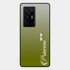 Customize Name Gradient Glass Case Cover Mint Green For Vivo X70 Pro Plus 5G