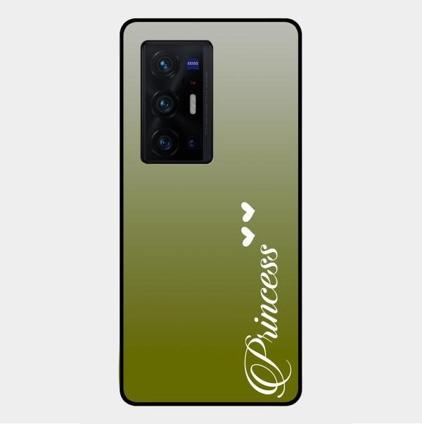 Customize Name Gradient Glass Case Cover Mint Green For Vivo X70 Pro Plus 5G